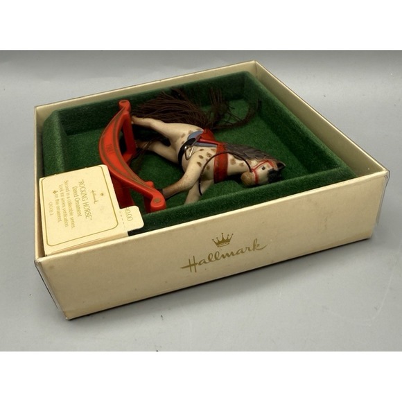 Vintage 1981 Hallmark Rocking Horse Christmas Ornament with Box - Picture 11 of 16